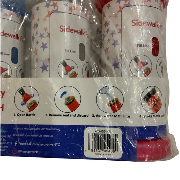 Sidewalk Party Glitter Chalk Brush. Outdoor Sidewalk Chalk  3 Bottles - Picture 6 of 6